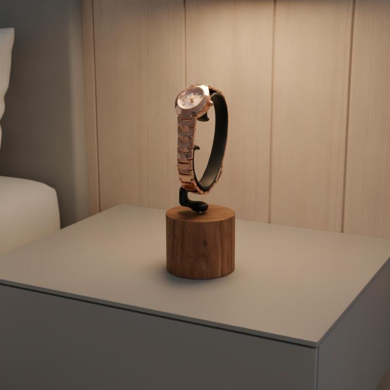 حامل ساعات خشبي على شكل حرف C  - مراجعة Jewelry And Watches Inc وسعره